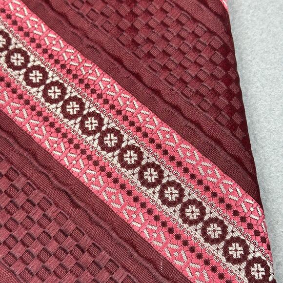 Vintage Sears The Mens Store NeckTie Maroon Red Pink - Picture 2 of 10